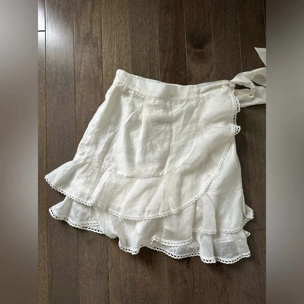 NWOT Sabina Musayev Priscilla Off White Ruffle Skirt - Picture 8 of 11